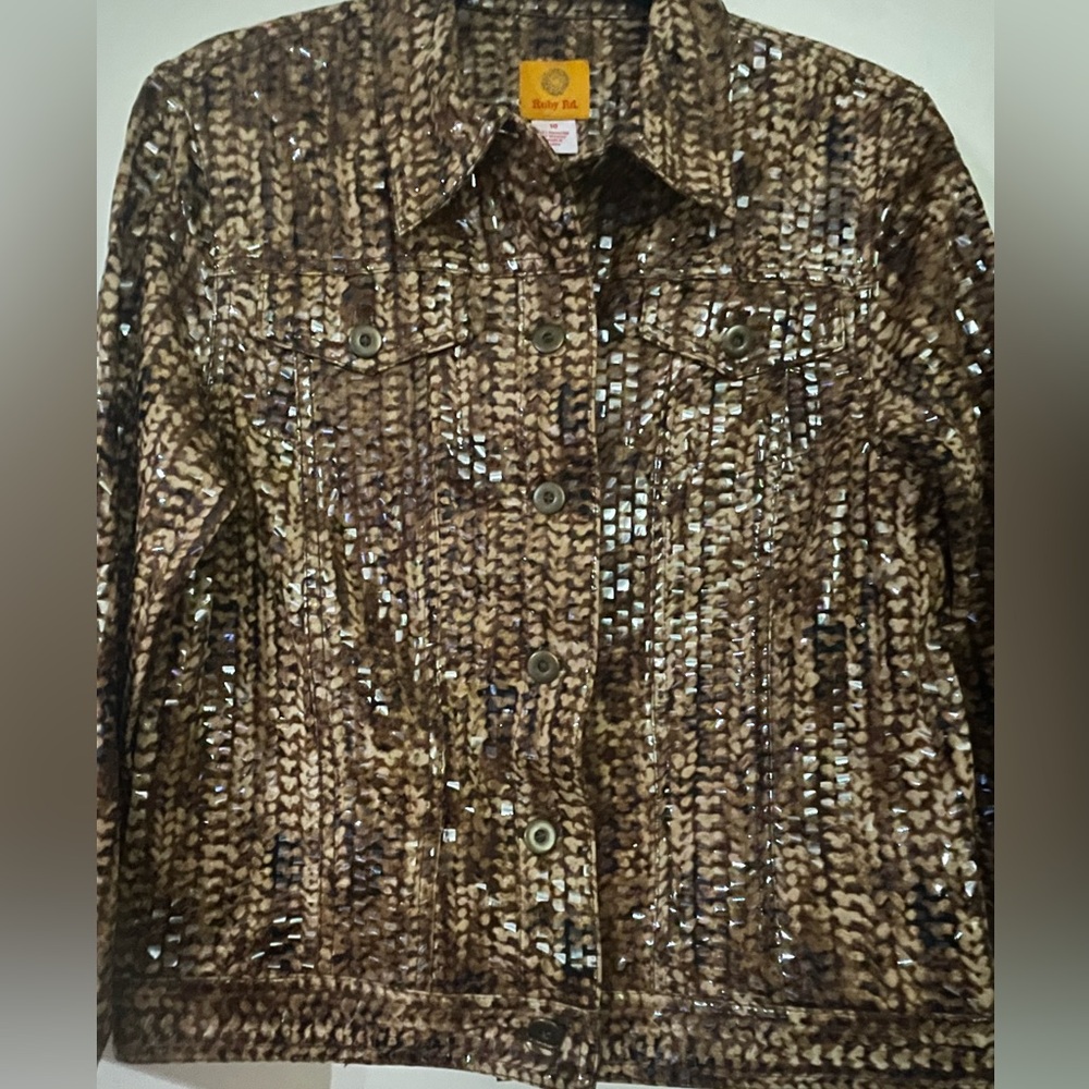 Ruby Rd. Women’s Button Front Brown Animal Print … - image 4